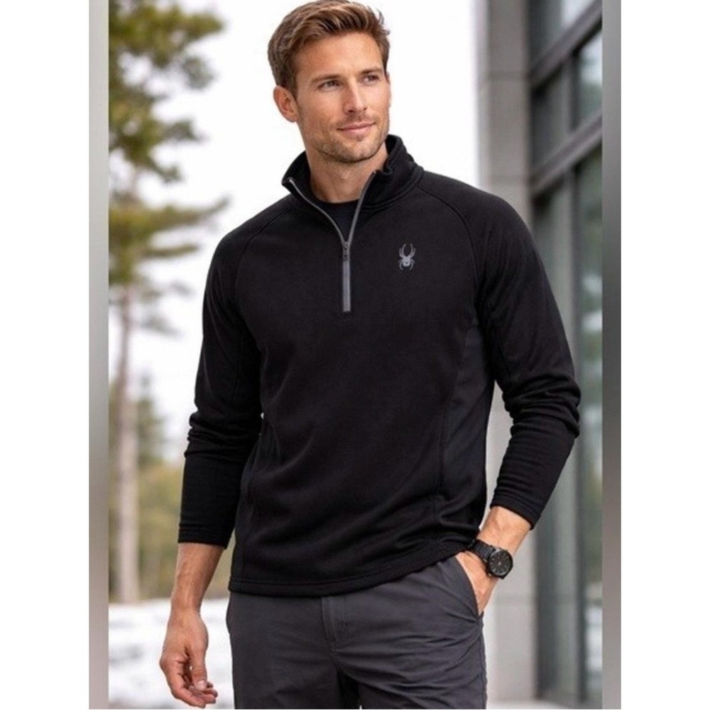 Spyder Men Outbound Performance Pullover XL Mid Weight Jacket 1/4 Zip Base Layer